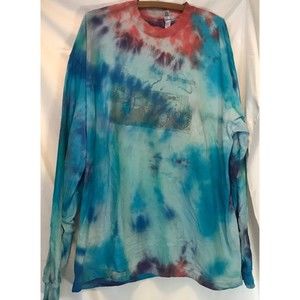 Vintage 1980s Juneteenth Long Sleeve T Shirt Tie Dye Large